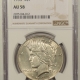 New Certified Coins 1934-S PEACE DOLLAR NGC AU-53, PQ & LOOKS 55, KEY-DATE!