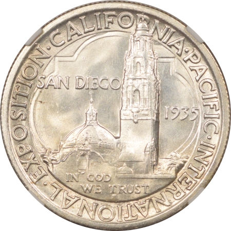 New Certified Coins 1935-S SAN DIEGO COMMEMORATIVE HALF DOLLAR NGC MS-65, BLAST WHITE