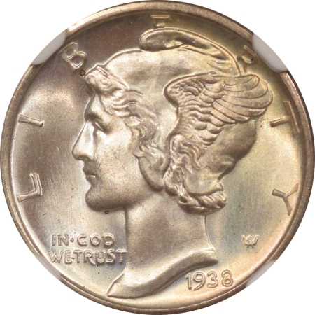 New Certified Coins 1938-D MERCURY DIME – NGC MS-66 FB