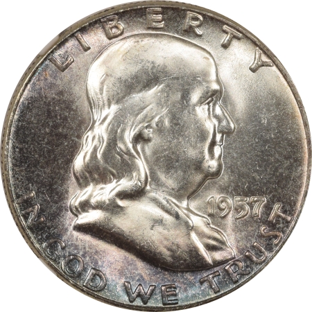 New Certified Coins 1957 FRANKLIN HALF DOLLAR – NGC MS-65 FBL FRESH, PRETTY!