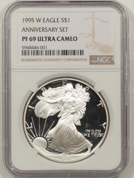 New Certified Coins 1995-W AMERICAN SILVER EAGLE SILVER DOLLAR-ANNIVERSARY SET NGC PF-69 ULTRA CAMEO