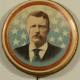 Pre-1920 COLORFUL 1904 TEDDY ROOSEVELT CAMPAIGN BUTTON-GRAPHIC & EXC W/ W & H BACK PAPER