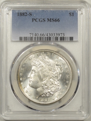 U.S. Certified Coins 1882-S MORGAN DOLLAR – PCGS MS-66, 67 QUALITY! PREMIUM QUALITY!