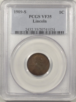 Lincoln Cents (Wheat) 1909-S LINCOLN CENT – PCGS VF-35