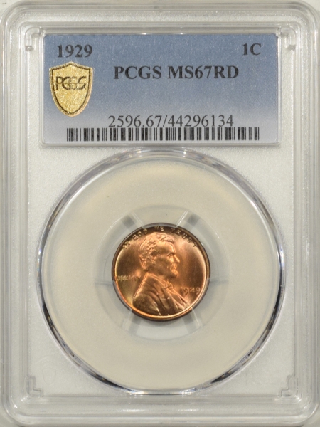 New Certified Coins 1929 LINCOLN CENT PCGS MS-67 RD, ORIGNAL FLASHY RED, PRETTY & PQ!