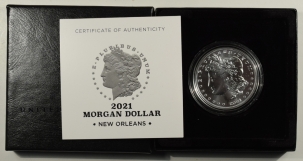 New Certified Coins 2021-O 100TH ANNIVERSARY MORGAN SILVER DOLLAR COMMEM NEW ORLEANS GEM W BOX & COA