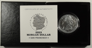 New Certified Coins 2021-S 100TH ANNIVERSARY MORGAN SILVER DOLLAR COMMEM SAN FRANCISCO GEM BOX & COA
