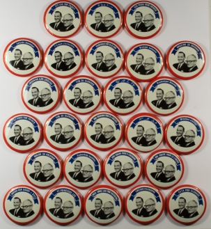 Post-1920 1964 GOLDWATER-MILLER 1 1/4″ JUGATES; RARE COMPLETE SET OF LANGUAGE BUTTONS-MINT
