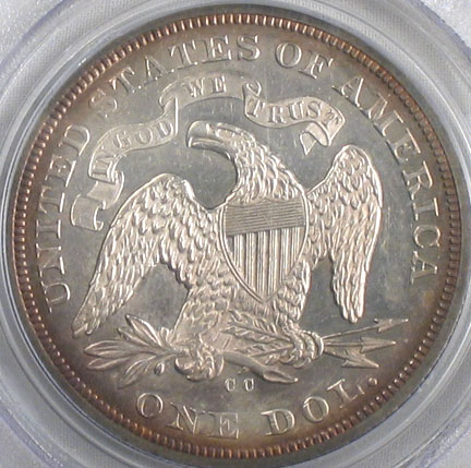 1870-CC Seated Dollar PCGS AU-58 - The Reeded Edge, Inc