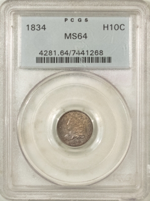 New Store Items 1834 CAPPED BUST HALF DIME PCGS MS-64
