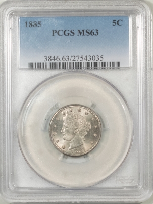 Liberty Nickels 1885 LIBERTY NICKEL PCGS MS-63, PREMIUM QUALITY LOOKS MS-64!