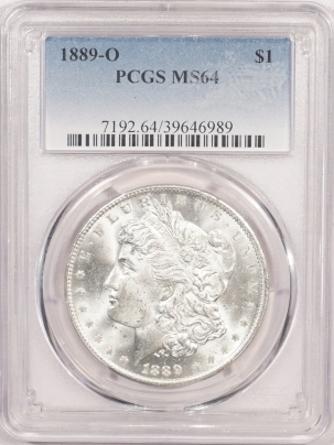 Morgan Dollars 1889-O MORGAN DOLLAR – PCGS MS-64 FLASHY & PREMIUM QUALITY!
