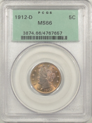 New Store Items 1912-D LIBERTY NICKEL PCGS MS-66, FULLY STRUCK & PQ++ OGH!