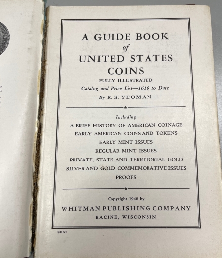 Numismatic Literature 1949 GUIDE BOOK OF UNITED STATES COINS RED BOOK, RARE 3RD EDITION COMPLETE, POOR