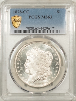 Dollars 1878-CC MORGAN DOLLAR PCGS MS-63, BLAST WHITE & SEMI PROOFLIKE! CARSON CITY