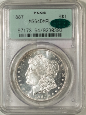 CAC Approved Coins 1887 MORGAN DOLLAR – PCGS MS-64 DMPL OGH, PREMIUM QUALITY & CAC APPROVED!