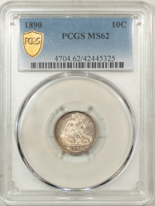 New Store Items 1890 LIBERTY SEATED DIME PCGS MS-62, PRETTY & LOOKS CHOICE!