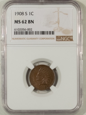 Indian 1908-S INDIAN CENT – NGC MS-62 BN