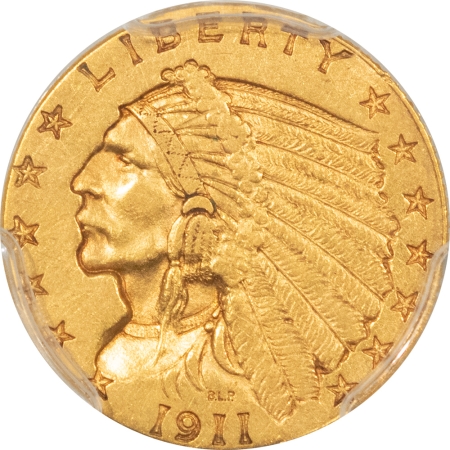 $2.50 1911-D $2.50 INDIAN HEAD GOLD – STRONG D – PCGS AU-53