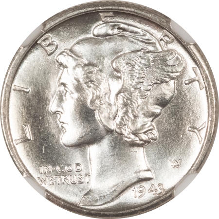 New Store Items 1943-D MERCURY DIME – NGC MS-67 FB PREMIUM QUALITY! CAC APPROVED!