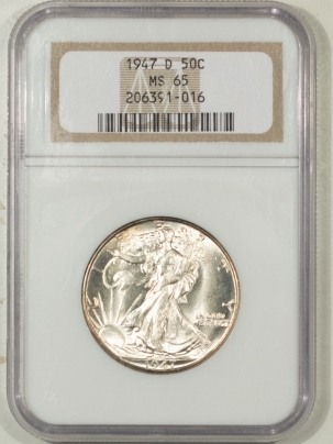New Certified Coins 1947-D WALKING LIBERTY HALF DOLLAR – NGC MS-65 BLAST WHITE!