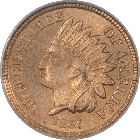 CAC Approved Coins 1860 INDIAN CENT – PCGS MS-63 OLD GREEN HOLDER, PREMIUM QUALITY++ CAC APPROVED!