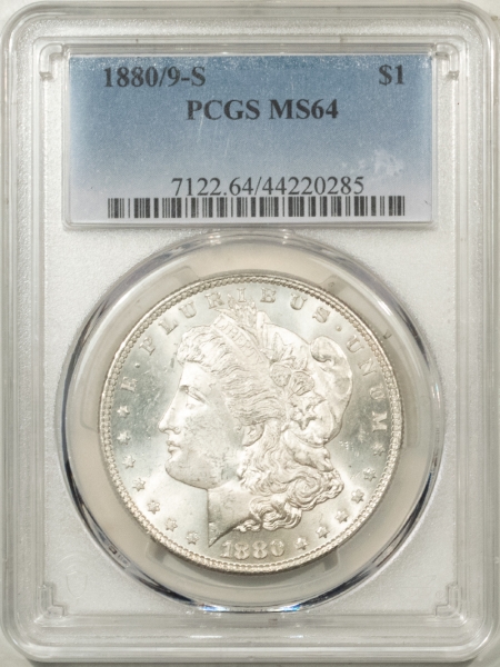 Morgan Dollars 1880/9-S MORGAN DOLLAR – PCGS MS-64, BLAST WHITE