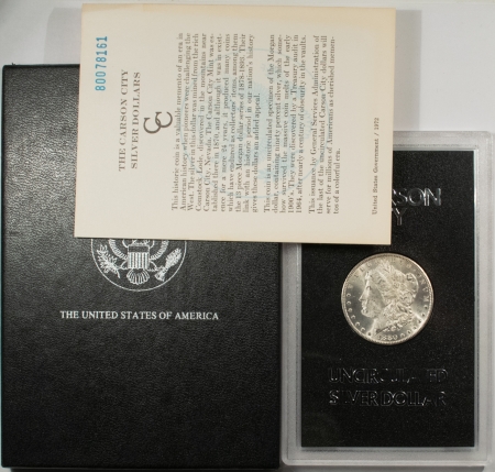 Morgan Dollars 1880-CC 8/7 HIGH REV 79 MORGAN DOLLAR GSA – BU CHOICE, W/ BOX & CARD