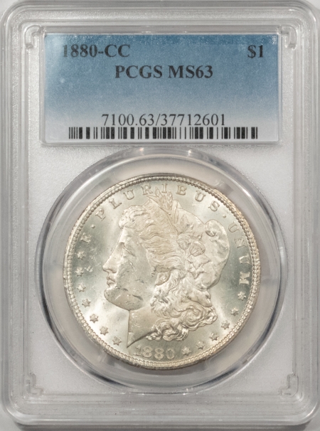 Morgan Dollars 1880-CC MORGAN DOLLAR – PCGS MS-63, BLAST WHITE