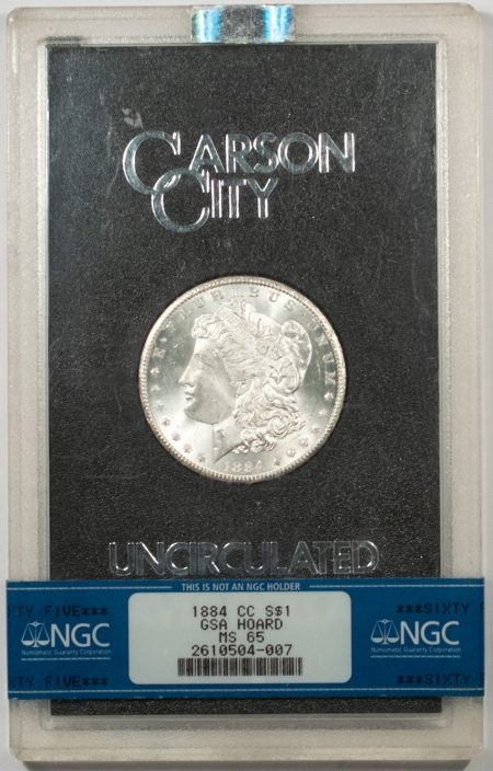 Morgan Dollars 1884-CC MORGAN DOLLAR GSA – NGC MS-65 WITH BOX AND CARD!