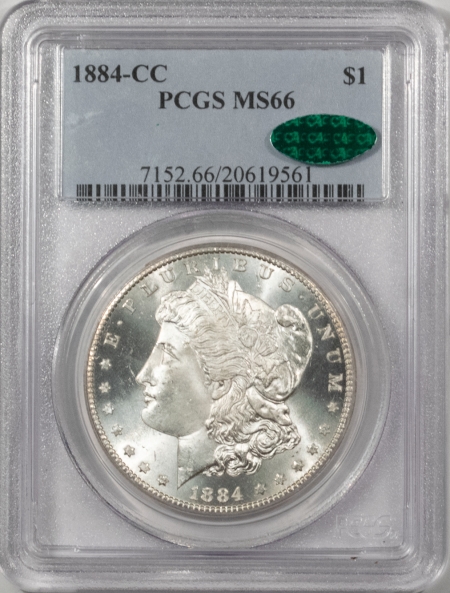 CAC Approved Coins 1884-CC MORGAN DOLLAR – PCGS MS-66 BLAZING WHITE, PREMIUM QUALITY! CAC APPROVED!