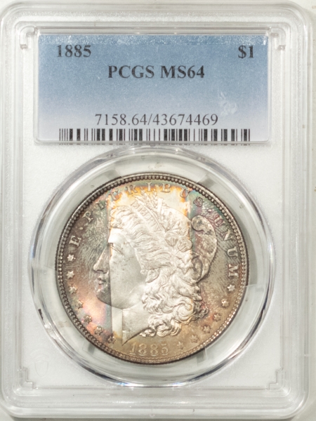 Morgan Dollars 1885 MORGAN DOLLAR – PCGS MS-64, PRETTY & PREMIUM QUALITY!