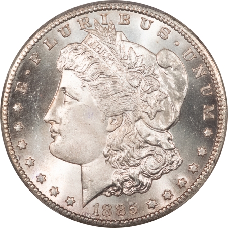 CAC Approved Coins 1885-CC MORGAN DOLLAR – PCGS MS-66, REALLY PRETTY & CAC APPROVED!