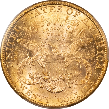 $20 1890-S $20 LIBERTY GOLD – PCGS MS-61 FLASHY!