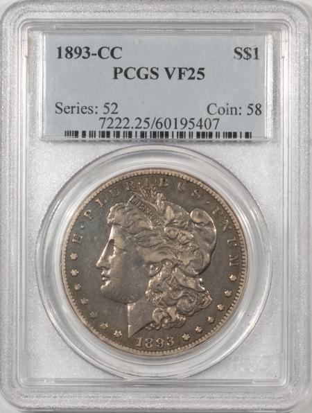 Morgan Dollars 1893-CC MORGAN DOLLAR – PCGS VF-25