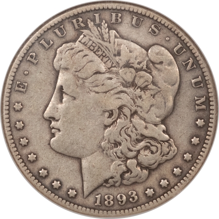 Morgan Dollars 1893-S MORGAN DOLLAR – NGC F-15, PLEASING! KEY-DATE!