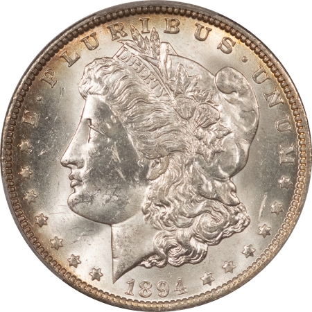 Morgan Dollars 1894-O MORGAN DOLLAR – PCGS MS-63 BLAST WHITE, LUSTROUS! TOUGH DATE!