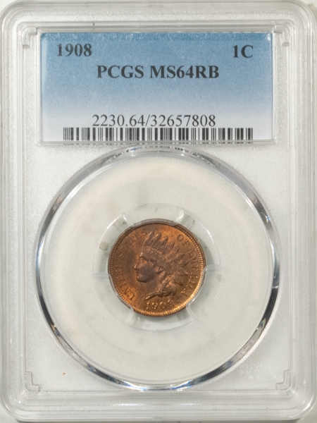 Indian 1908 INDIAN CENT – PCGS MS-64 RB