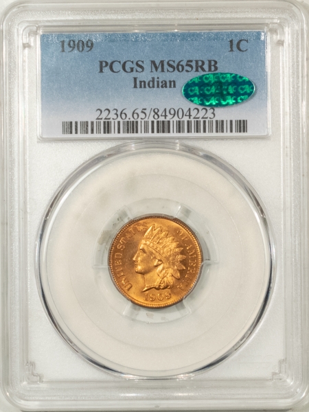 CAC Approved Coins 1909 INDIAN CENT – PCGS MS-65 RB PREMIUM QUALITY & CAC APPROVED!