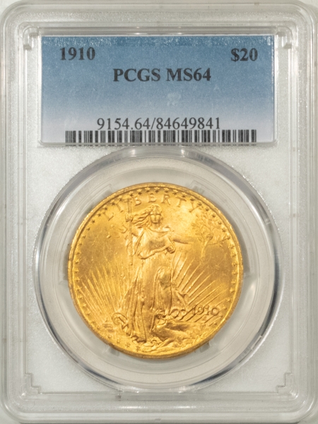 $20 1910 $20 ST GAUDENS GOLD – PCGS MS-64 NEW GEM!