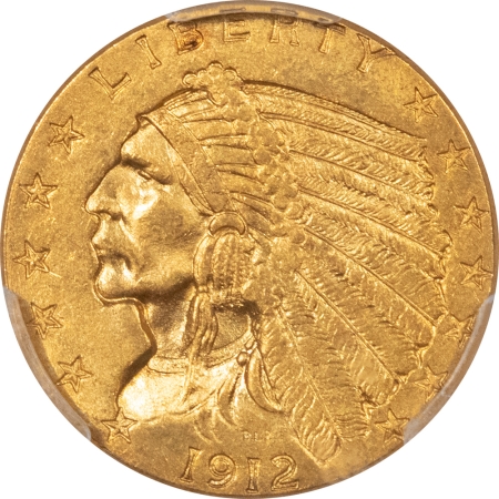 $2.50 1912 $2.50 INDIAN GOLD – PCGS MS-63, CAC APPROVED FRESH & FLASHY!