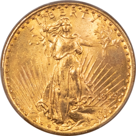 $20 1913-D $20 ST GAUDENS GOLD – PCGS MS-64