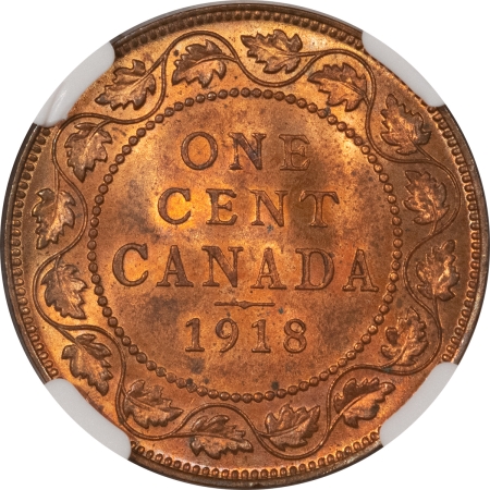 New Certified Coins 1918 CANADA CENT – NGC MS-64 RB, KM-21 PRETTY, MOSTLY RED!