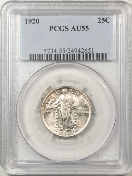 New Certified Coins 1920 STANDING LIBERTY QUARTER – PCGS AU-55 FLASHY LOOKS UNC!