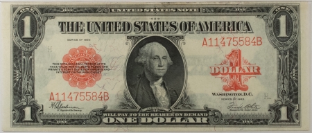Large U.S. Notes 1923 $1 LEGAL TENDER RED SEAL US NOTE FR-40 PMG CHOICE ABOUT UNCIRCULATED 58 EPQ