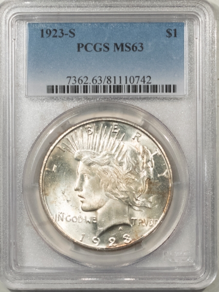 New Certified Coins 1923-S PEACE DOLLAR – PCGS MS-63 WHITE!