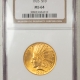 $10 1915 $10 INDIAN GOLD – NGC MS-62