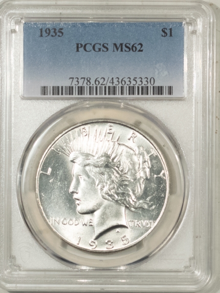 New Certified Coins 1935 PEACE DOLLAR – PCGS MS-62, BLAZING WHITE!