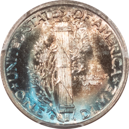 Mercury Dimes 1945-S MERCURY DIME – PCGS MS-66 FB STUNNING REVERSE COLOR & PREMIUM QUALITY!