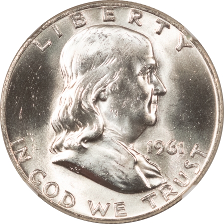Franklin Halves 1961-D FRANKLIN HALF DOLLAR – NGC MS-64 WHITE!